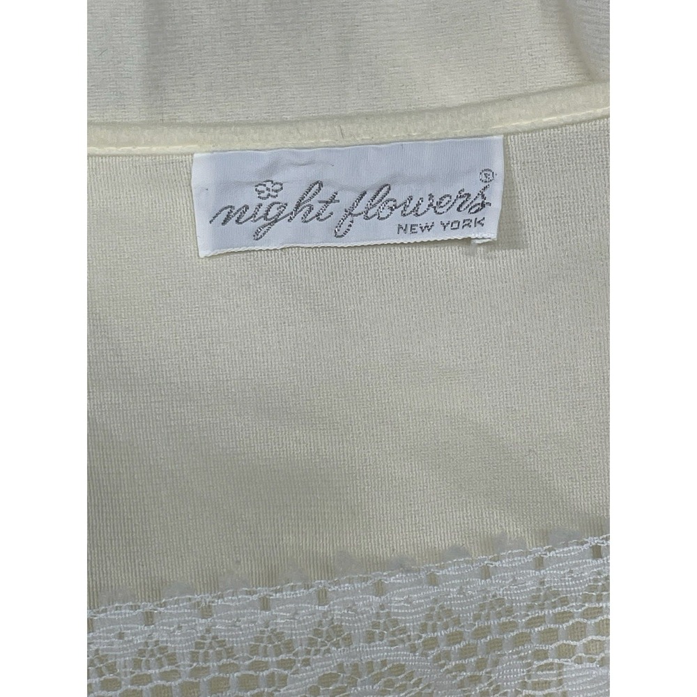 VTG Night Flowers New York Cream Nightgown Size M Prairie Regency Romance - Picture 3 of 5